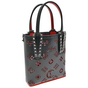 Christian Louboutin Kabata Handbag studded black red leather